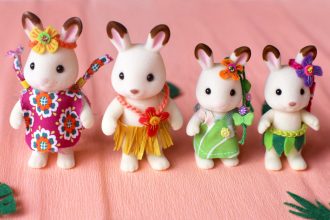 Hawaii sylvanian famille lapin chocolat au complet